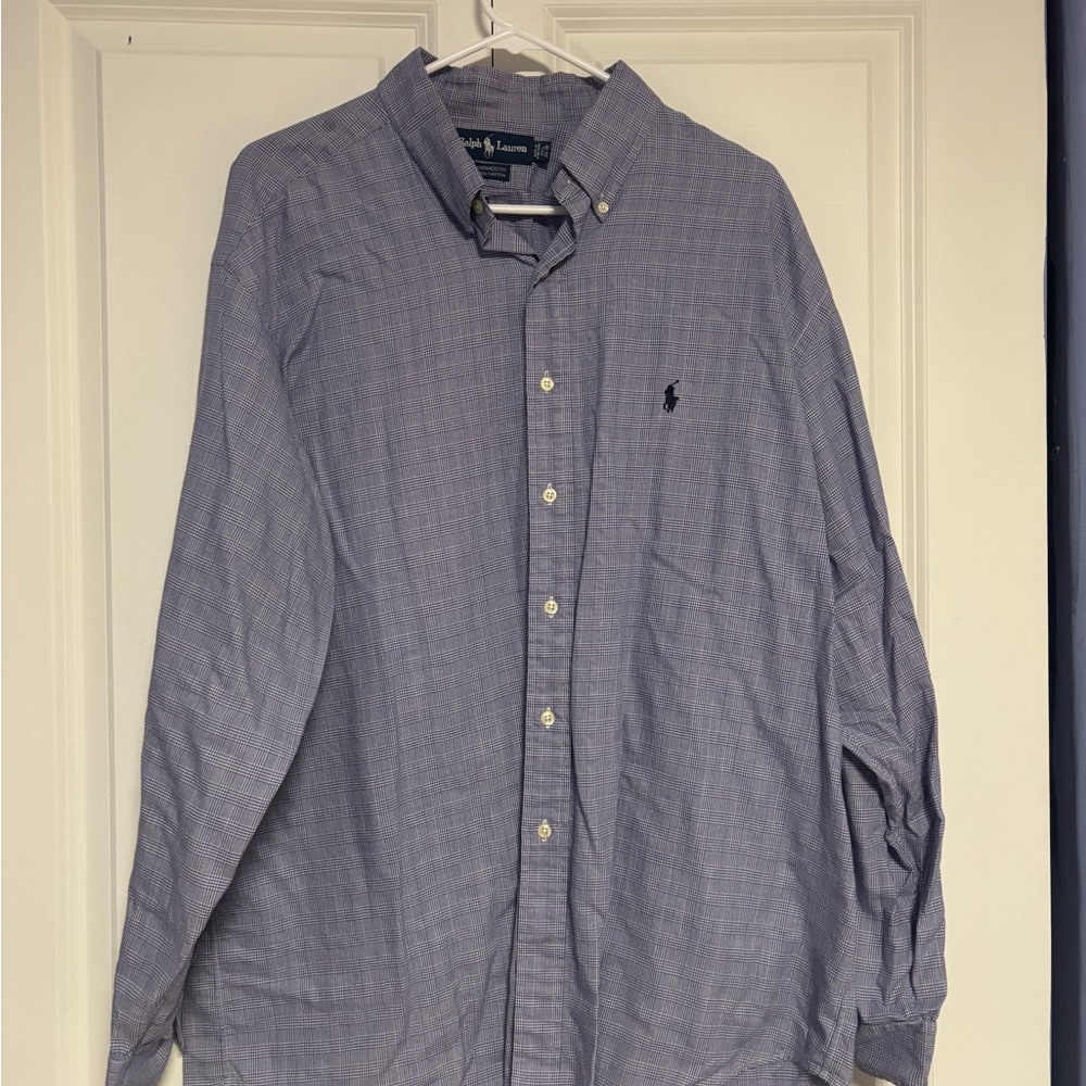 Ralph Lauren Men's Casual Blue Button Down Shirt